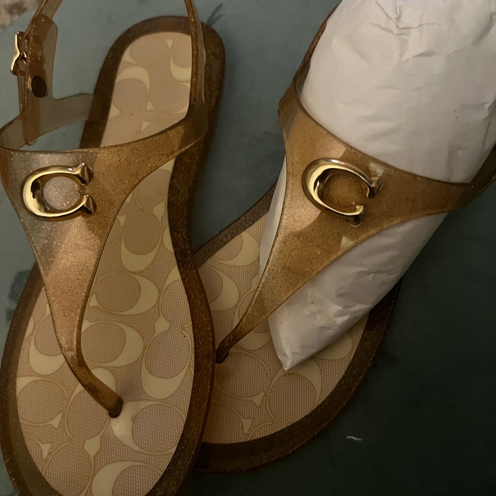 Coach Metallic Gold Women's Sandals